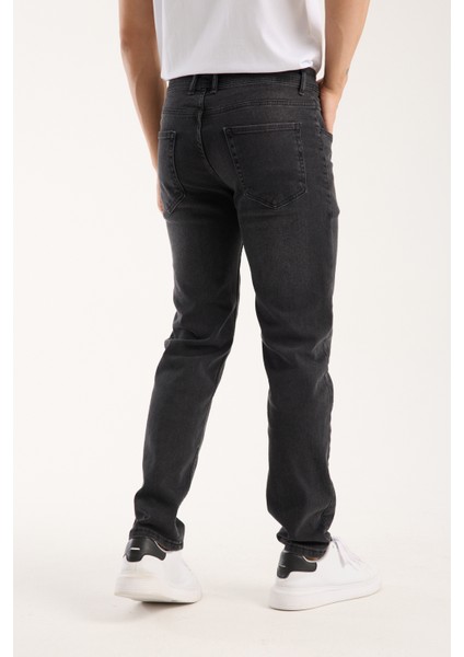 Erkek Pantolon Siyah Regular Fit Fermuarlı Jeans fırsatları