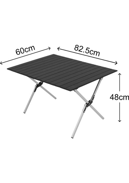 Portatif Alüminyum Kamp Masası Siyah 60x82x48cm modelleri