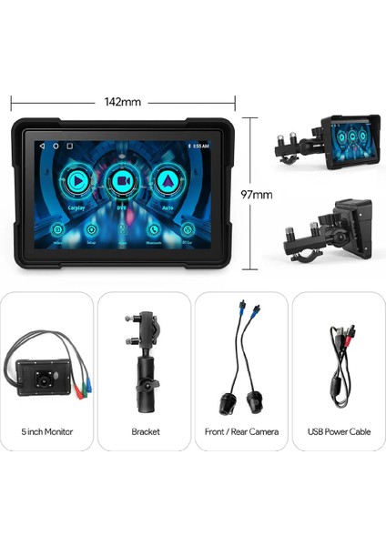 Rv-Ix Android 5 Inç Motor Için Su Geçirmez Multimedya Ekran fiyatları