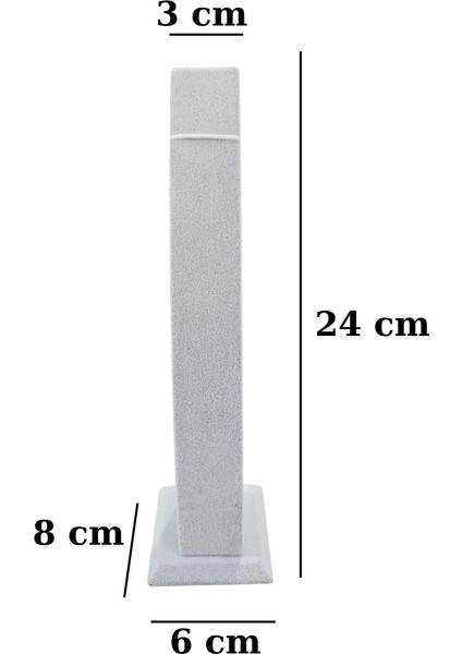 Dik Bileklik Standı Süet Tekli Lastikli Gri (24 Cm) modelleri