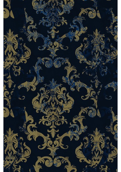 Altın Varaklı Lacivert Damask Tekstil Duvar Kağıdı modelleri