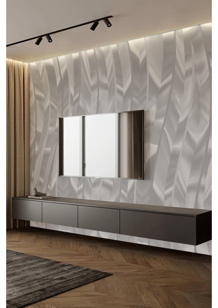 Modern Gümüş Gri Geometrik 3D Desenli Tekstil Duvar Kağıdı fiyatları