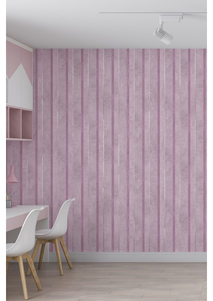 Pembe Çizgili Modern Tekstil Duvar Kağıdı
