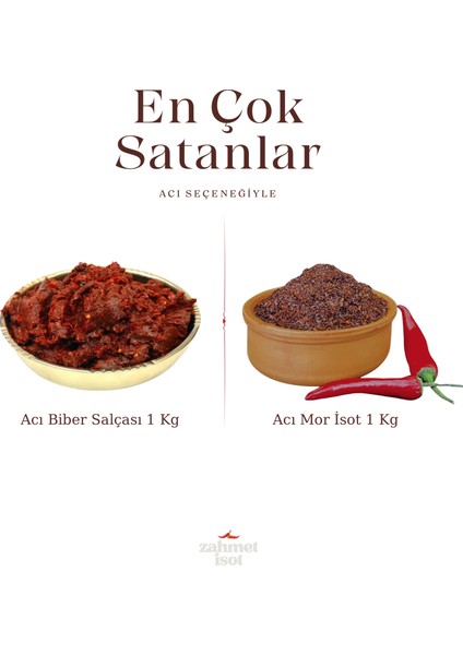 Acı Biber Salçası 1 kg + Acı Mor Isot 1 kg ( Ev Yapımı )