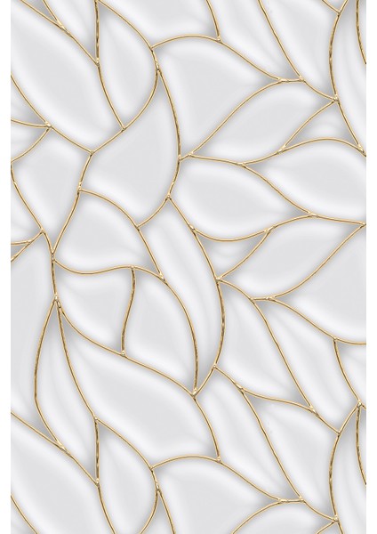 Beyaz Altın Çizgili Modern Lüks 3D Görünüm Tekstil Duvar Kağıdı modelleri
