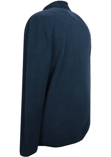 Büyük Beden Fermuarlı Polar Sweatshirt Lacivert