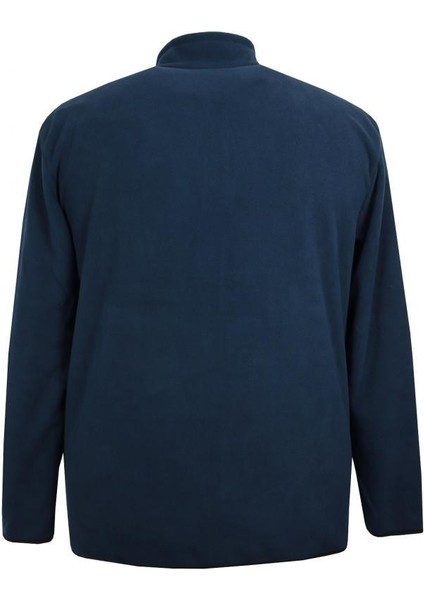 Büyük Beden Fermuarlı Polar Sweatshirt Lacivert