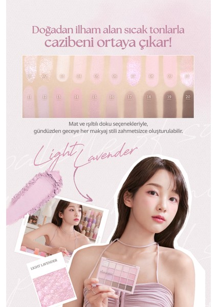 Mat ve Işıltılı Tonlardan Oluşan 20 Renkli Far Paleti Dasıque Mood Shadow Palette (04 Light Lavender) modelleri