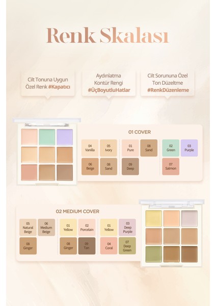 Çok Amaçlı Kullanıma Uygun Kremsi Kapatıcı Paleti Dasıque Pro Concealer Palette (#02 Medium Cover) indirimleri