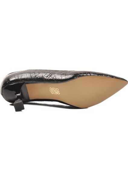 357188 Z Siyah Kadın Desenli Topuklu Ayakkabı indirimleri