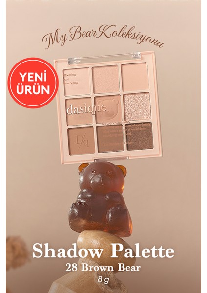 Mat ve Işıltılı Renk Seçenekleri Sunan Far Paleti Dasıque Shadow Palette (#28 Brown Bear)