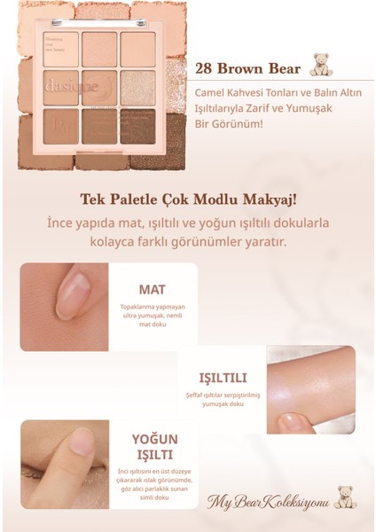 Mat ve Işıltılı Renk Seçenekleri Sunan Far Paleti Dasıque Shadow Palette (#28 Brown Bear) fiyatları