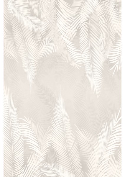 Bej Tropikal Yaprak Desenli Tek Parça Silinebilir Tekstil Duvar Kağıdı modelleri