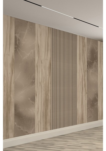 Ahşap ve Mermer Çıtalı Modern Panel Tek Parça Tekstil Duvar Kağıdı fiyatları
