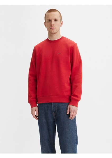 Erkek Bisiklet Yaka Kırmızı Sweatshirt 34257-0032