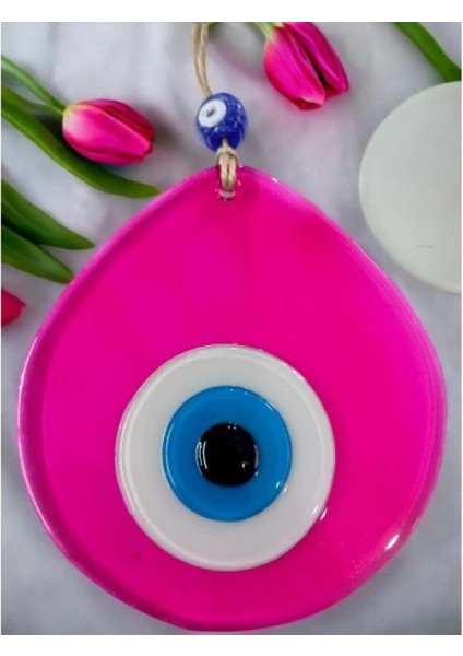 Mavi Nazar Boncuklu Pembe Renk Nazar Boncuklu Damla Desen El Yapımı Duvar Süsü fiyatları