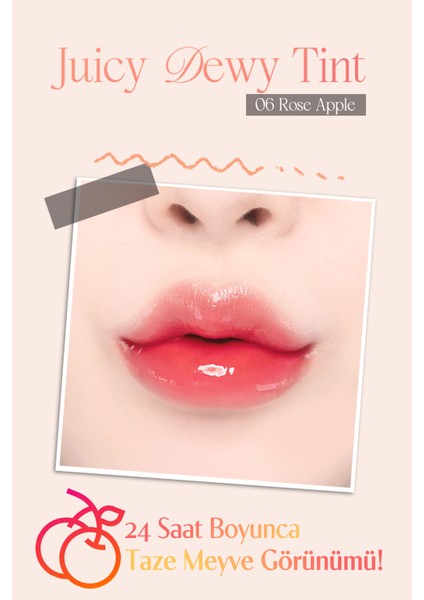 Yoğun Parlaklık ve Canlı Renkler Sunan Kalıcı Tint Dasıque Juicy Dewy Tint (#06 Rose Apple) fiyatları