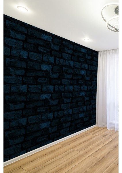 Mavi Tuğla Blue Brick Güç Spor Salonu & Fitness Tek Parça Tekstil Poster Duvar Kağıdı