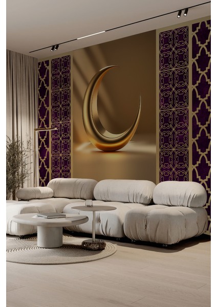 Altın Hilal ve Osmanlı Motifli Tekstil Duvar Kağıdı fiyatları