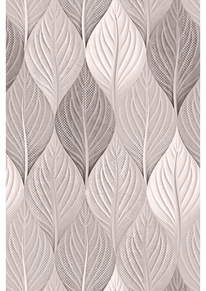Yaprak Desenli Soft Bej Modern Doğa Dokulu Tekstil Duvar Kağıdı modelleri