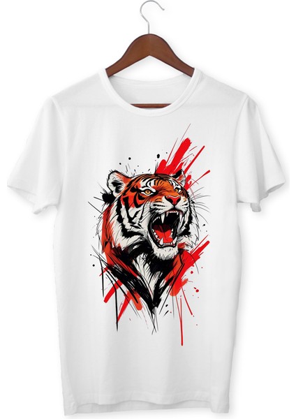 Kaplan Baskılı Tişört Unisex Çocuk ve Yetişkin