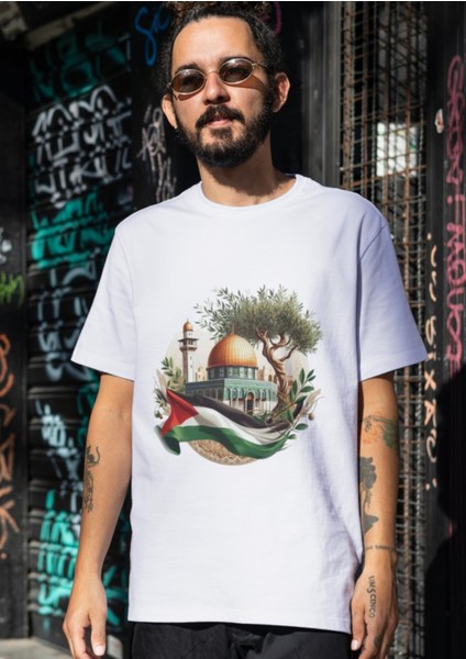 Adalet ve Özgürlük Tişörtü Filistin Bayrağı Desenli T-Shirt Unisex Çocuk Yetişkin modelleri
