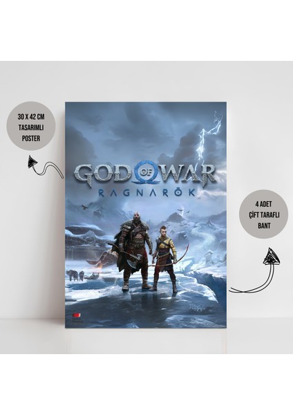 God Of War Ragnarok Game Çerçevesiz Oyun Tasarım Poster Tablo Savaş Tanrısı Kratos fiyatları