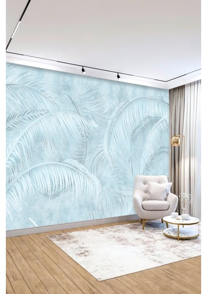 Soft Mavi Palmiye Rüzgarı Dekoratif Duvar Kağıdı fiyatları