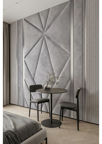 Gri Beton Görünümlü Elmas Geometrik Tek Parça Tekstil Duvar Kağıdı fiyatları