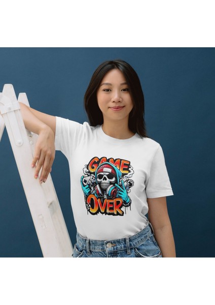 Game Over Yazılı T-Shirt Unisex Tişört