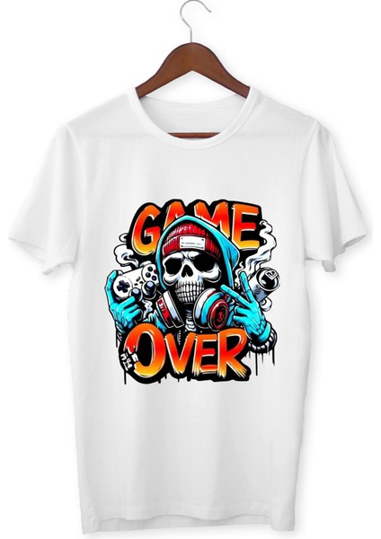Game Over Yazılı T-Shirt Unisex Tişört modelleri