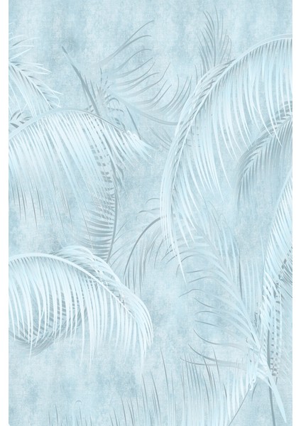 Soft Mavi Palmiye Rüzgarı Dekoratif Duvar Kağıdı modelleri