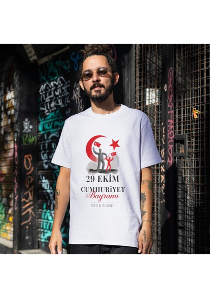 29 Ekim Cumhuriyet Bayramı Tişört 29 Ekim T-Shirt 102. Yıl Özel Tasarım Tişört fiyatları