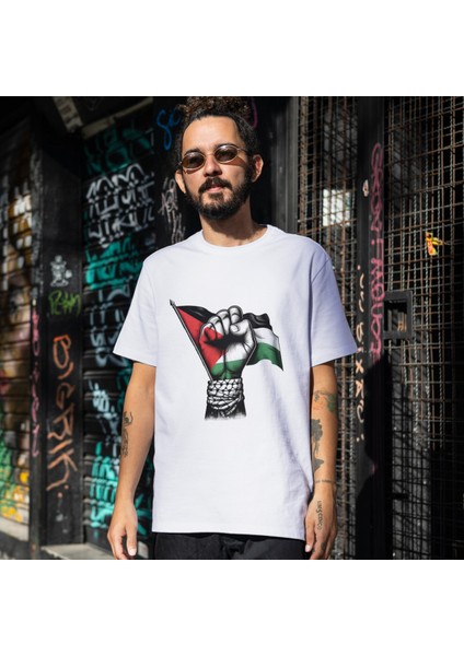 Filistin Dayanışma Tişörtü Bayrak Baskılı T-Shirt Çocuk Yetişkin Unisex Beyaz Tişört fiyatları