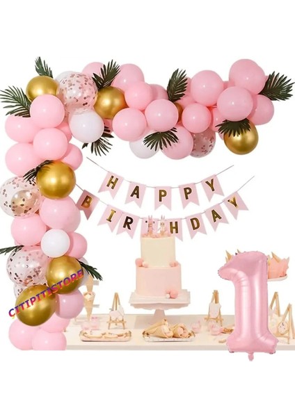 Çıtıpıtıstore 1 Yaş Pembe Doğum Günü Partisi Süslemeleri fiyatları