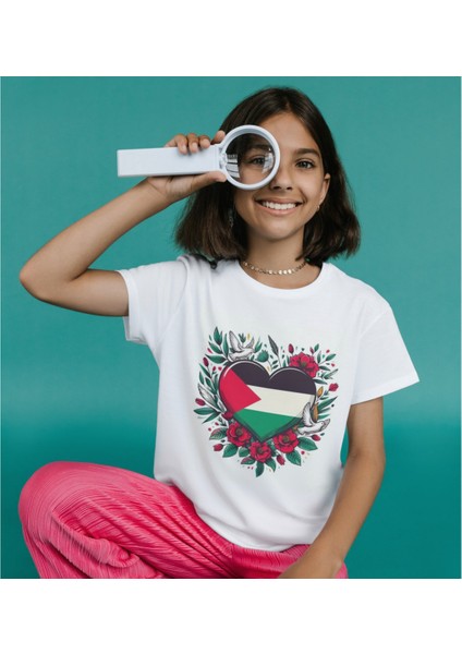 Filistin Bayraklı Unisex Tişört – Filistin Bayrağı Baskılı T-Shirt Çocuk Yetişkin modelleri