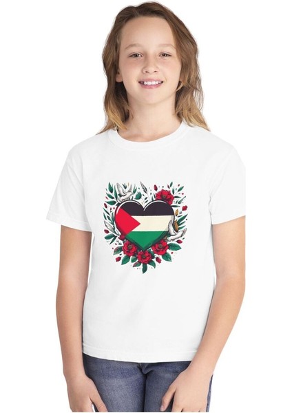 Filistin Bayraklı Unisex Tişört – Filistin Bayrağı Baskılı T-Shirt Çocuk Yetişkin fırsatları