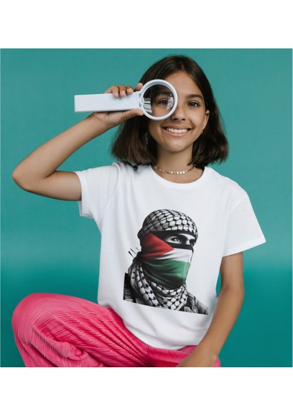 Adalet ve Özgürlük Tişörtü Filistin Bayrağı Desenli T-Shirt Unisex Çocuk Yetişkin modelleri