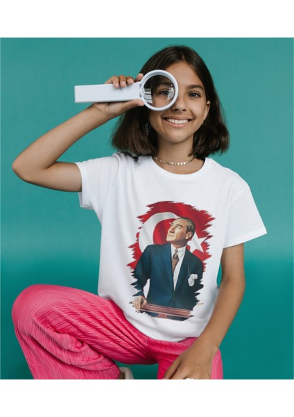 Atatürk Baskılı Çocuk Tişörtü 29 Ekim Çocuk Tişörtü Cumhuriyet Bayramı Tişört fiyatları