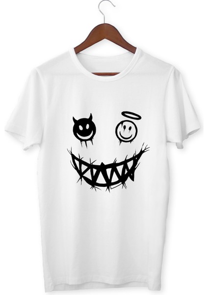 Gülen Yüz Tişört Smile Tişört Unisex Çocuk ve Yetişkin