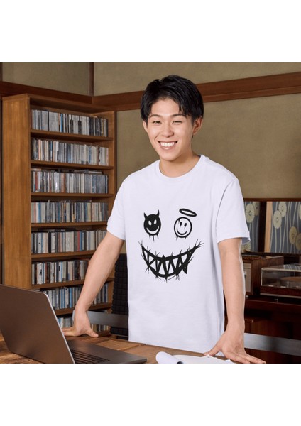 Gülen Yüz Tişört Smile Tişört Unisex Çocuk ve Yetişkin fiyatları