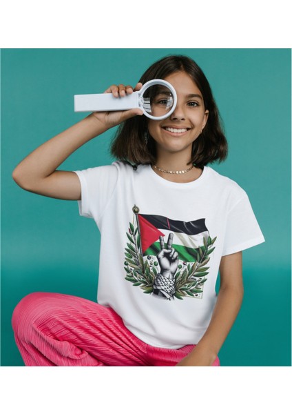 Filistin Bayraklı Unisex Tişört – Destek ve Duyarlılık Çocuk Yetişkin fiyatları