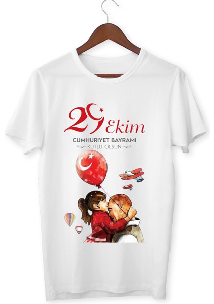 29 Ekim Çocuk Tişörtleri Unisex Beyaz T-Shirt modelleri