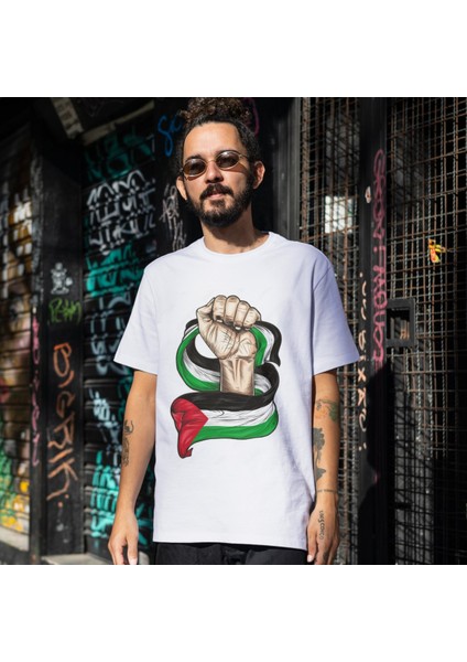 Filistin Bayraklı Tişört Özgürlük ve Dayanışma Tasarımı Unisex Beyaz Tişört Çocuk ve Yetişkin fiyatları