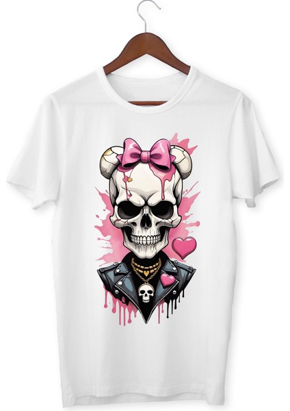 Kuru Kafa Tişört Iskelet Kalpli Tişört Unisex Çocuk ve Yetişkin fiyatları