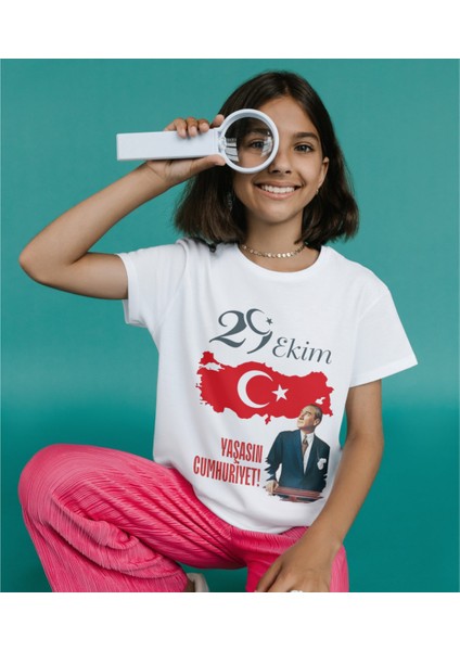 29 Ekim Cumhuriyet Bayramı Atatürk Imzalı Türk Bayrağı Baskılı Unisex Çocuk Kadın Erkek Tişört fiyatları