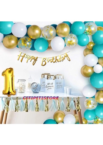 Çıtıpıtıstore Turkuaz Gold 1 Yaş Lüks Balon Zinciri fiyatları