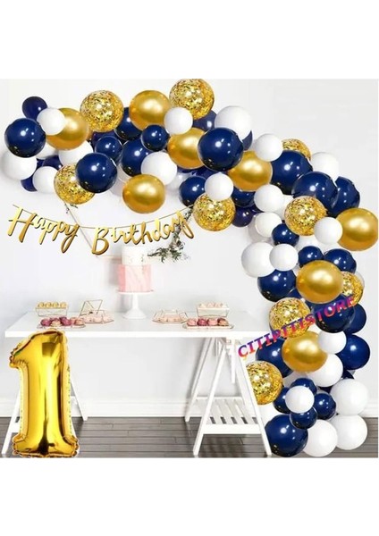 Çıtıpıtıstore Gold Lacivert Doğum Günü Balon Zincir Set fiyatları