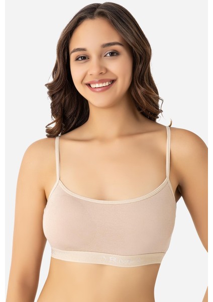 Kadın Bambu Ip Askılı Çıkarılabilir Pedli Büstiyer Ten 3'lü Paket modelleri