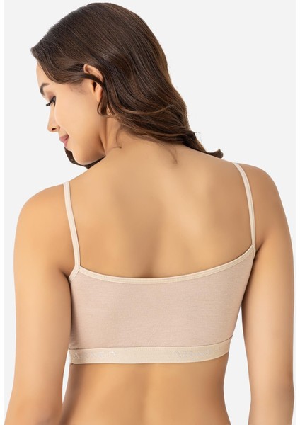 Kadın Bambu Ip Askılı Çıkarılabilir Pedli Büstiyer Ten 3'lü Paket fırsatları